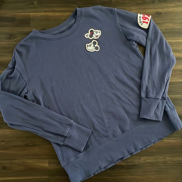 Disney Tops - Disney Mickey & Minnie Vintage Blue Long Sleeve Pullover for Women Medium